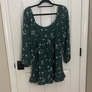 Abercrombie & Fitch Dark Green Floral Blouse